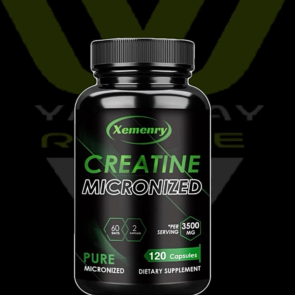 Creatine Monohydrate Capsules - Boosts Energy Levels, Builds Muscle Mass and Promotes Muscle Recovery - 120 Capsules