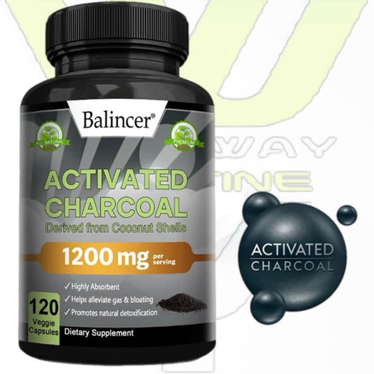 Activated Charcoal Capsules 1,200 Mg - Organic Coconut Shell, Detox, Supports Healthy Cholesterol levels, Healthy Kidney Function, Prevent hangovers, Whitens Teeth, Improves Skin, Helps Relieve Gas, Bloating, Bowel, & Digestive Supplement
